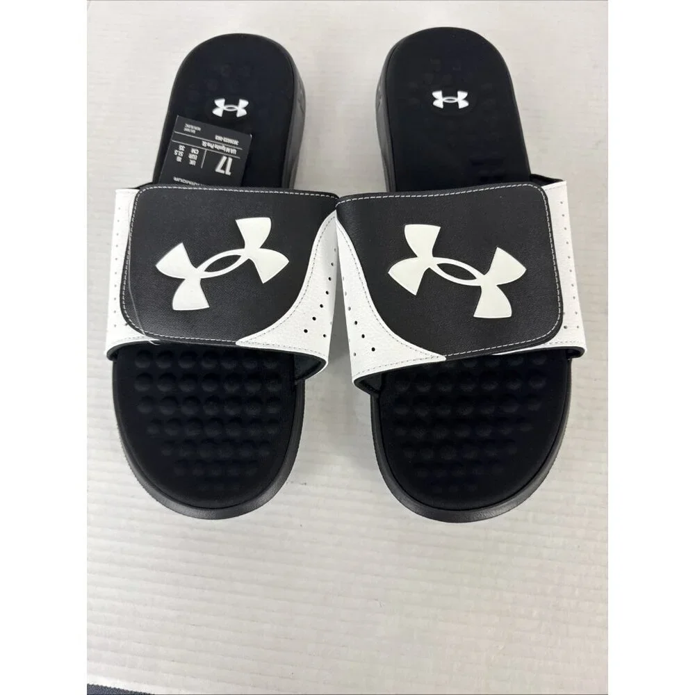 Under Armour Men's US 17 Ignite Pro Slide Sandals‎ White/Black NWOB 9428